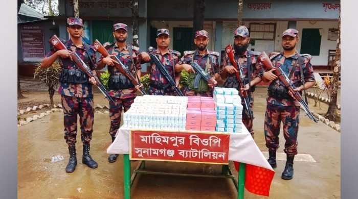 বিশ্বম্ভরপুর সীমান্তে বিজিবির বড় অভিযান: ১৮ লক্ষ টাকার ভারতীয় ওষুধ জব্দ