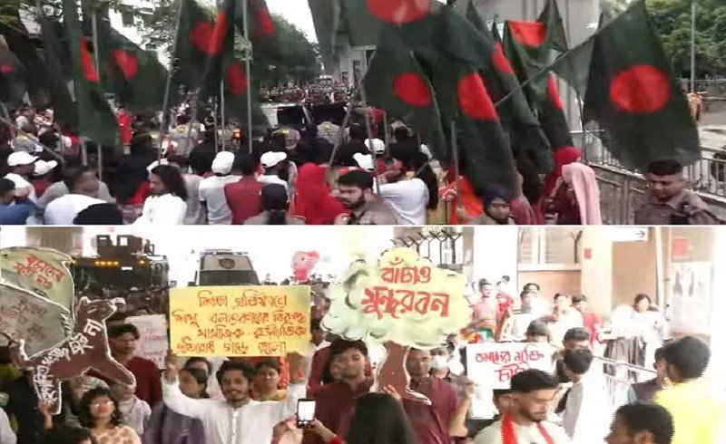 ঢাবিতে ঢোল-বাদ্যে শুরু বৈশাখী শোভাযাত্রা