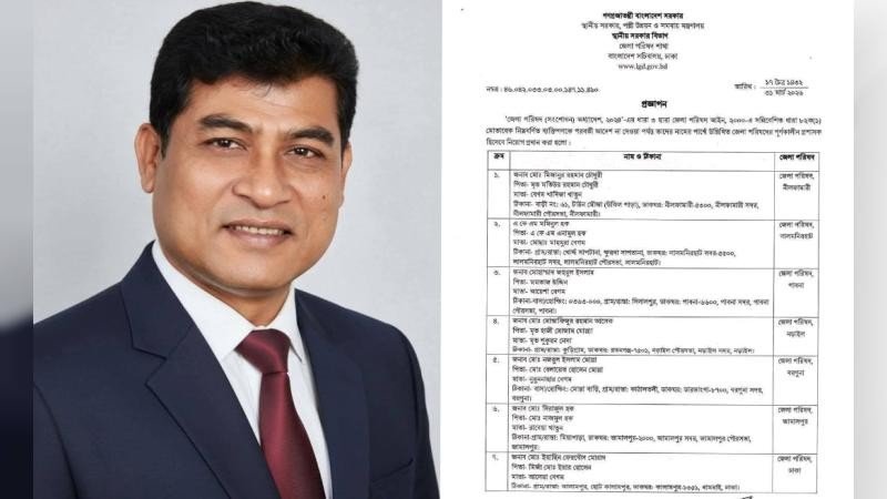 বরগুনাসহ ১৪ জেলা পরিষদে প্রশাসক নিয়োগ দিয়েছে সরকার