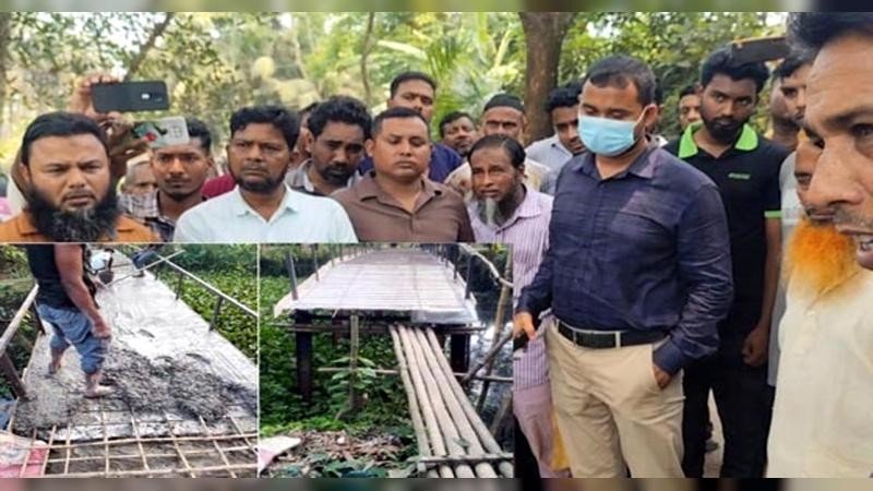 বরিশালে ব্রীজ নির্মানে রডের পরিবর্তে বাশঁ, সত্যতা পেয়েছে প্রশাসন