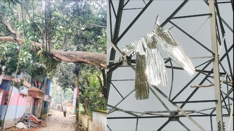 বাড়িঘর ও ফসলের ব্যাপক ক্ষতি