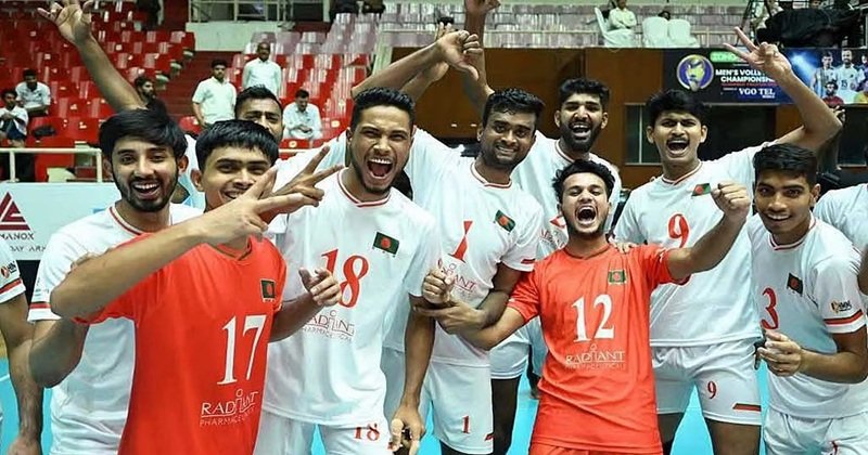 ভলিবলের জমজমাট লড়াইয়ে নেপালকে হারাল বাংলাদেশ