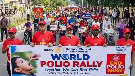 বিশ্ব পোলিও দিবসে ঢাকায় রোটারি ইন্টারন্যাশনালের র্যালি